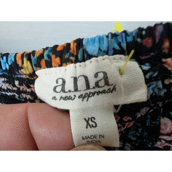 A.N.A Dress Women's Sz XS Floral Cottagecore Puff Sleeves Prairie Smocked Boho‎ - Picture 3 of 12